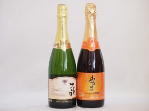 スパークリングワイン飲み比べ2本セット(キャンベルスパークリング赤ワインやや甘口 嘉スパークリングオレンジマスカット甘口) 720ml×2