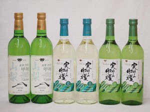 山梨県産100％ワイン6本セット(山梨県産甲州種ぶどう白ワイン(やわらかな辛口) 実りの収穫 勝沼ワインバレー仕込み 辛口白ワイン 実りの