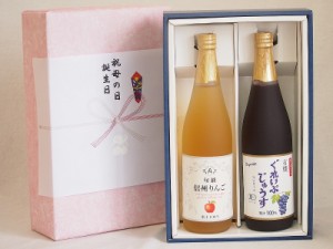 父の日 感謝贈り物ボックス ワイン蔵のジュース2本セット(信州りんご果汁100% 有機コンコードぶどう果汁100％) 710ml×2本