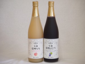 ワイン蔵のジュース2本セット(信州もも果汁100% 信州ぶどうコンコード果汁100%) 710ml×2本