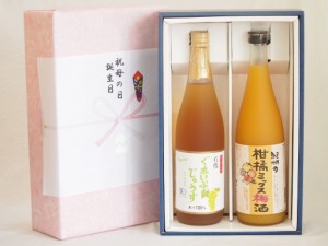 父の日 感謝贈り物ボックス 果汁100％ジュースと果物梅酒2本セット(有機ナイアガラぶどう果汁100％ 5種の和歌山県産柑橘ミックス梅酒) 71