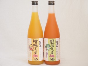 果物梅酒2本セット(5種の和歌山県産柑橘ミックス梅酒 ７種の国産野菜ミックス梅酒) 720ml×2本