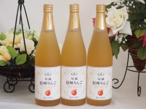 りんご果汁100％3本セット(信州りんご果汁100%) 710ml×3本