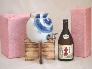 国産有田焼 焼酎サーバー1500cc木代付セット(14.5×15.5cm 1.1kg)菊之露酒造 古酒琉球泡盛菊之露 (沖縄県)  720ml