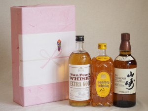 贈り物ウイスキー3本セット(サンピース エクストラ ゴールド 37度 山崎 43度 角瓶 40度) 720ml×1本 700ml×2本