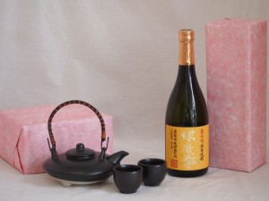 国産美濃焼 黒千代香2合セット2客ツル付(450g)恒松酒造 無濾過球磨焼酎 球磨拳 (熊本県) 720ml