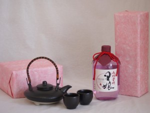 国産美濃焼 黒千代香2合セット2客ツル付(450g)太閤酒造場 本格芋焼酎鳴門金時里娘 (徳島県)  720ml