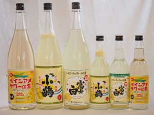 酎ハイの素6本セット(パインサアメサワーの素25度 パインサアメサワーの素25度 小鶴 サワー専用ゆずレモン 25度 富士白レモンチューハイ