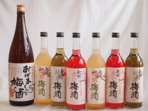 カラフル梅酒7本セット(おばあちゃんの梅酒 赤しそ赤い梅酒(和歌山) 蜂蜜梅酒(和歌山) 緑茶梅酒(和歌山)) 1800ml×1本 720ml×6本