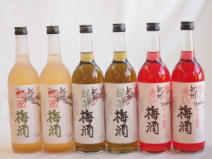 梅酒6本セット(赤しそ赤い梅酒(和歌山) 蜂蜜梅酒(和歌山) 緑茶梅酒(和歌山)) 720ml×6本