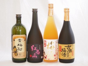 梅酒4本セット(貴梅酎スピリッツ25度(和歌山) 古酒仕込み梅酒 紅南高梅酒20度(和歌山) 高千穂産梅使用熟成梅酒) 720ml×4本