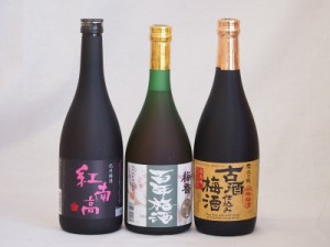 梅酒3本セット(古酒仕込み梅酒 紅南高梅酒20度(和歌山) 梅香 百年梅酒(茨城)) 720ml×3本