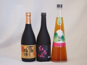 贅沢梅酒3本セット(古酒仕込み梅酒 紅南高梅酒20度(和歌山) 手作り梅酒(宮崎県)) 720ml×3本