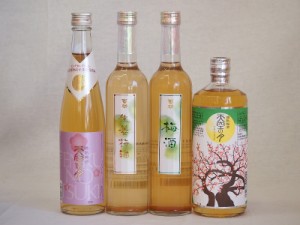 果物梅酒4本セット(生姜梅酒(大分) 樽熟梅酒天空の月(大分) 百助梅酒(大分)) 500ml×3本 720ml×1本