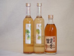 果物梅酒3本セット(生姜梅酒(大分) 八鹿の酒蔵で造った梅酒(大分) 百助梅酒(大分)) 500ml×3本