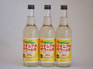 パインアメサワーの素 甘酸っぱくジューシーパイナップル果汁 25度 中野BC(和歌山県)600ml×3