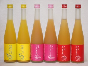 果物梅酒リキュールセット(ゆず梅酒2本 もも梅酒2本 りんご梅酒2本 )500ml×6本