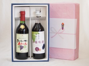 父の日 感謝贈り物ボックス 赤ワイン2本セット(からだにやさしい赤葡萄赤ワイン720ml おいしい甘口 赤ワイン720ml)