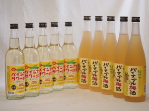 パイナップル8本セット(パインアメサワーの素600ml×5本 パイナップル梅酒720ml×5本)