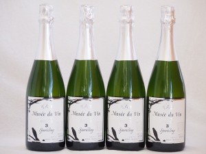4本セット(長野県産100％辛口スパークリング白ワイン オアシス ミュゼドゥヴァン3 ブラッククイーン(ソーヴィニヨンブラン60%・シャルド