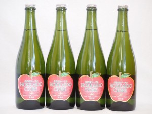 4本セット(北海道余市産りんご100%シードル スパークリングワイン alc.5.5% やや甘口) 750ml×4本