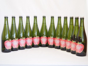 12本セット(北海道余市産りんご100%シードル スパークリングワイン alc.5.5% やや甘口) 750ml×12本