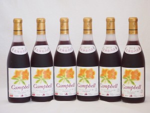 6本セット(北海道産キャンベルアーリ赤ワイン プレミアムキャンベル甘口) 720ml×6本