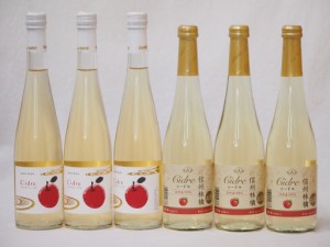 国産りんご100％シードル特集(青森広前市Ｃider3本 信州林檎3本)500ml×6本