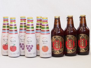 クラフトビールとリキュール9本セット(ヒュヴァ リンゴサワーalc.5% ヒュヴァ 巨峰サワーalc.5% ヒュヴァ 清見サワーalc.5% 名古屋赤味噌