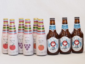 クラフトビールとリキュール9本セット(ヒュヴァ リンゴサワーalc.5% ヒュヴァ 巨峰サワーalc.5% ヒュヴァ 清見サワーalc.5% ホワイトエー