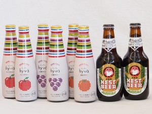 クラフトビールとリキュール8本セット(ヒュヴァ リンゴサワーalc.5% ヒュヴァ 巨峰サワーalc.5% ヒュヴァ 清見サワーalc.5% アンバーエー