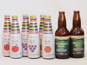 クラフトビールとリキュール8本セット(ヒュヴァ リンゴサワーalc.5% ヒュヴァ 巨峰サワーalc.5% ヒュヴァ 清見サワーalc.5% 横浜ピルスナ