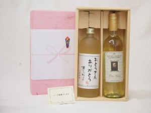 父の日 おとうさんありがとう 感謝贈り物ボックス イタリアワイン 麦焼酎2本セット(ミケランジェロ 白750ml 井上酒造 おとうさんありがと