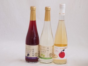 フルーツワイン3本セット(シャインマスカット＆ナイアガラ シードルCidre 信州巨峰) 500ml×3本