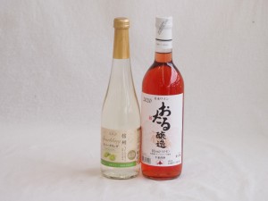 甘味フルーツワイン2本セット(シャインマスカット＆ナイアガラ おたるロゼ) 500ml×1本 720ml×1本