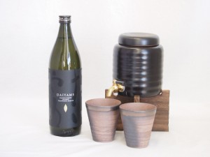 本格焼酎サーバー1000cc(18cm×24cm 1kg)三重県萬古焼き備前金彩ペアカップ(200ml×2個)濱田酒造 本格芋焼酎 だいやめ香熟芋 (鹿児島県) 