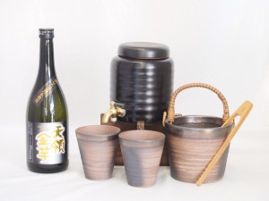 本格焼酎サーバー1000cc(18cm×24cm 1kg)萬古焼ペアカップ氷入れ竹トングセット井上酒造 本格芋焼酎 天領ひた天然水使用天領金芋 (大分県