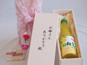 母の日 お母さんありがとう木箱セット 高千穂酒造 宮崎産みかん使用日向夏 (宮崎県) 500ml 母の日カードとカーネイション付