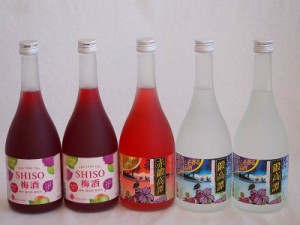 楽しむ鍛高譚5本セット(しそ焼酎鍛高譚20% SHISO梅酒12% 赤鍛高譚20%) 720ml×5本