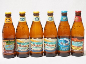 ハワイのコナビール飲み比べ6本セット(コナビールビックウェーブゴールデンエール瓶 コナビール ハナレイ IPA 瓶 コナビール ロングボー