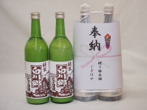 奉納用２本縛り感謝の念を込めセット 岐阜県産日本酒お酒セット(三輪酒造 白川郷純米 720ml×2本)