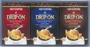 夏の贈り物お中元 ドリップオンギフト キーコーヒー オリジナルテイスト・エクセレントテイスト・マイルドテイスト(各8g×5p)×各1