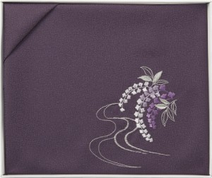 春夏の贈り物ギフト 刺繍入り二巾風呂敷 洛北 紫 71×70cm