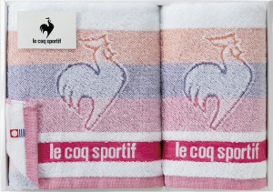 春夏の贈り物ギフト ルコック ビッグロゴ スポーツタオル＆フェイスタオル le coq sportif ピンク スポーツタオル：32×110cm、フェイス