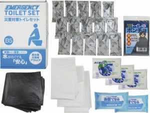 春夏の贈り物ギフト 災害対策トイレセット15回分 抗菌剤入凝固剤・排便処理袋×各15、収納外袋・水に流せるペーパー8Ｗ×各3、除菌アルコ