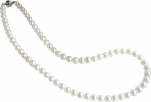 春夏の贈り物ギフト 淡水真珠スタンダードネックレス パール・パール・コウベ 全長：約42cm