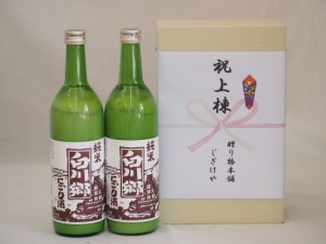 祝上棟式奉納 岐阜県産日本酒お酒2本セット(白川郷 純米にごり 720ml×2本)