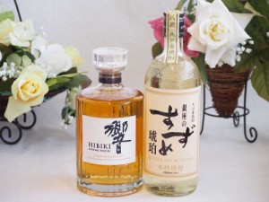 贈り物ギフト ジャパニーズウイスキーと本格麦焼酎対決セット 響700ml銀座のすずめ 琥珀25°(大分県)720ml