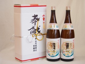 地鎮祭用奉献酒 兵庫県日本酒2本セット(本田酒造 龍力特別本醸造1800ml×2本)デザイン書道家 榮田清峰作一デザイン1番(金銀水引・文化タ