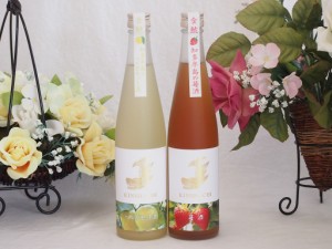 愛知果物キュール2本セット(日本酒ブレンドベルガモットオレンジ 日本酒ブレンド苺酒) 500ml×2本